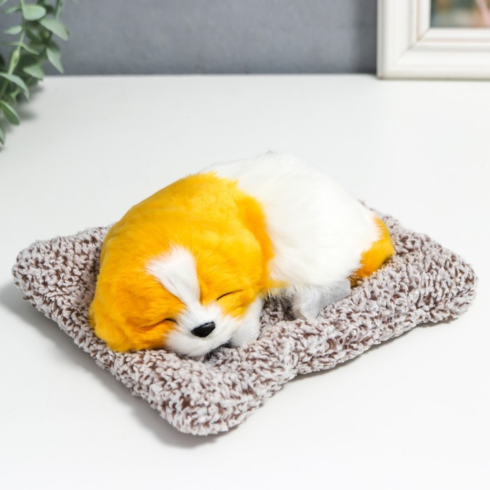 фото Пушистик "собачка на подушке" 7х18х15 см