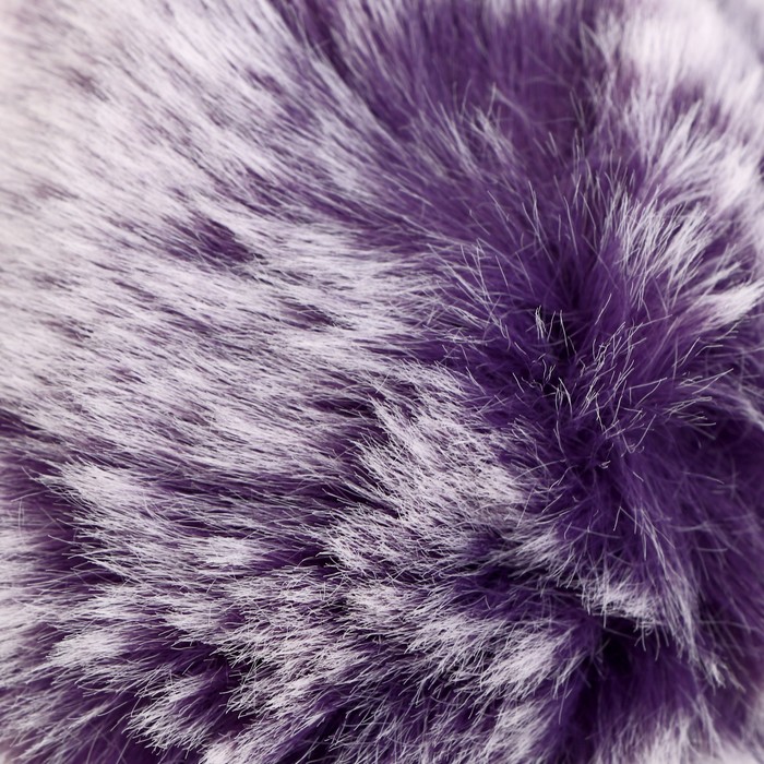 Помпон искусственный мех "Фиолетовый с белыми кончиками" d=9 см