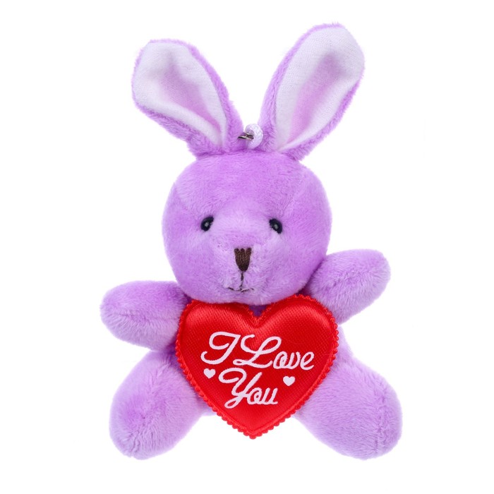 Игрушка-брелок «Заяц с сердцем», цвета МИКС