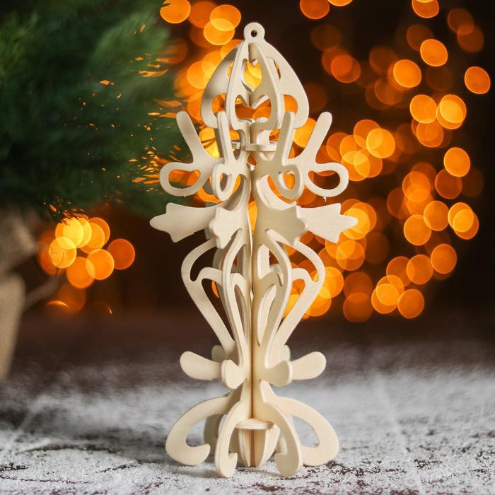 3D-модель сборная деревянная Чудо-Дерево «Ёлочная игрушка. Снежинка №7» сборная деревянная модель чудо дерево снежинка 6 ёлочная игрушка