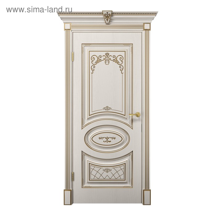 Дверное полотно Вителия Белое дерево / патина золото, 2000х600