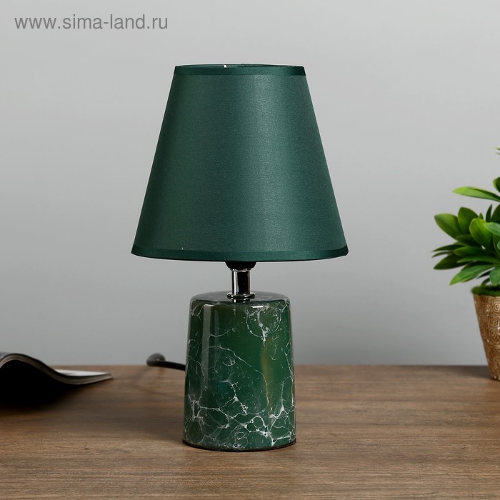 Лампа настольная Зеленый мрамор Е14 1х40Вт зеленый 15х15х27 см