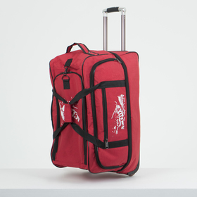 

Сумка дорожная на колёсах, отдел на молнии, с увеличением, 4 наружных кармана, цвет красный