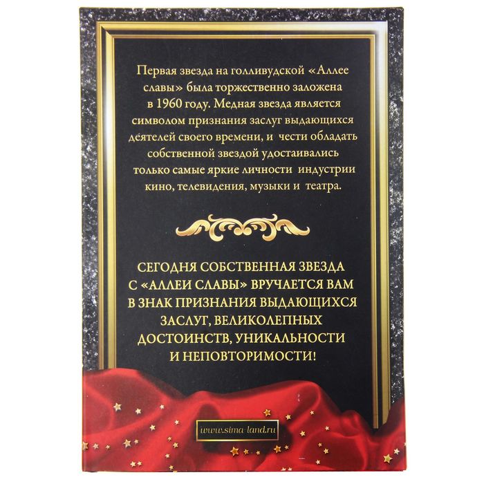 Диплом звезда "Самый успешный мужчина " + маркер