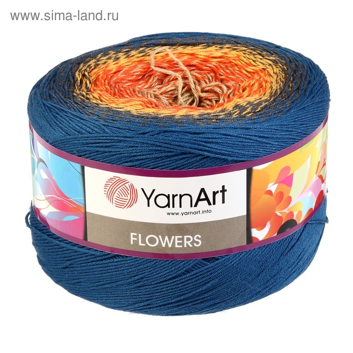 

Пряжа "Flowers" 55% хлопок, 45% полиакрил 1000м/250гр (258 разноцветный)