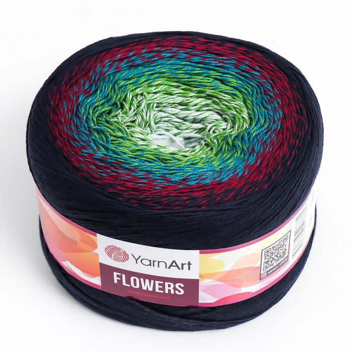 

Пряжа "Flowers" 55% хлопок, 45% полиакрил 1000м/250гр (266 разноцветный)