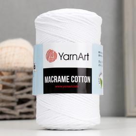 Пряжа "Macrame Cotton" 20% полиэстер,80% хлопок  225м/250гр (751 белый)