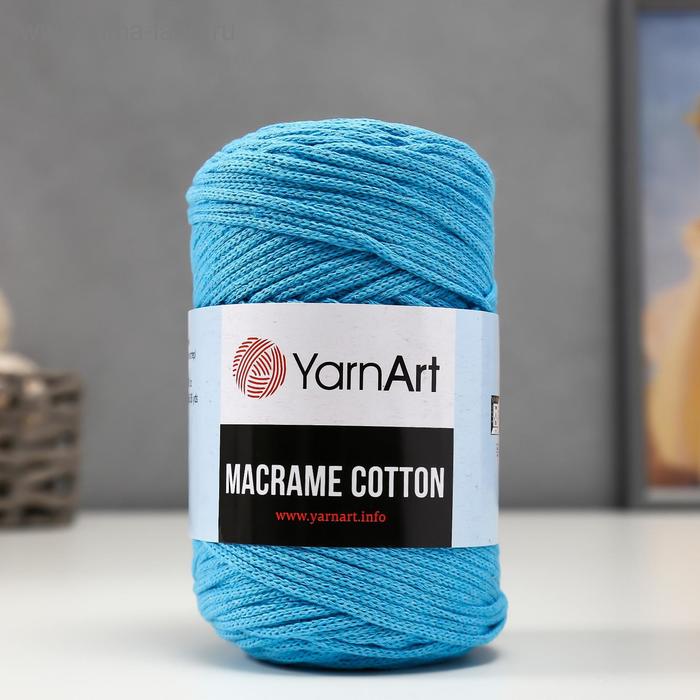 

Пряжа "Macrame Cotton" 20% полиэстер, 80% хлопок 225м/250гр (763 лазурный)