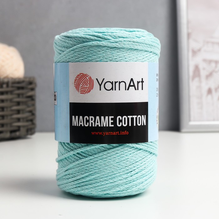 Пряжа Macrame Cotton 20% полиэстер, 80% хлопок 225м/250гр (775 мята) пряжа macrame cotton 20% полиэстер 80% хлопок 225м 250гр 775 мята