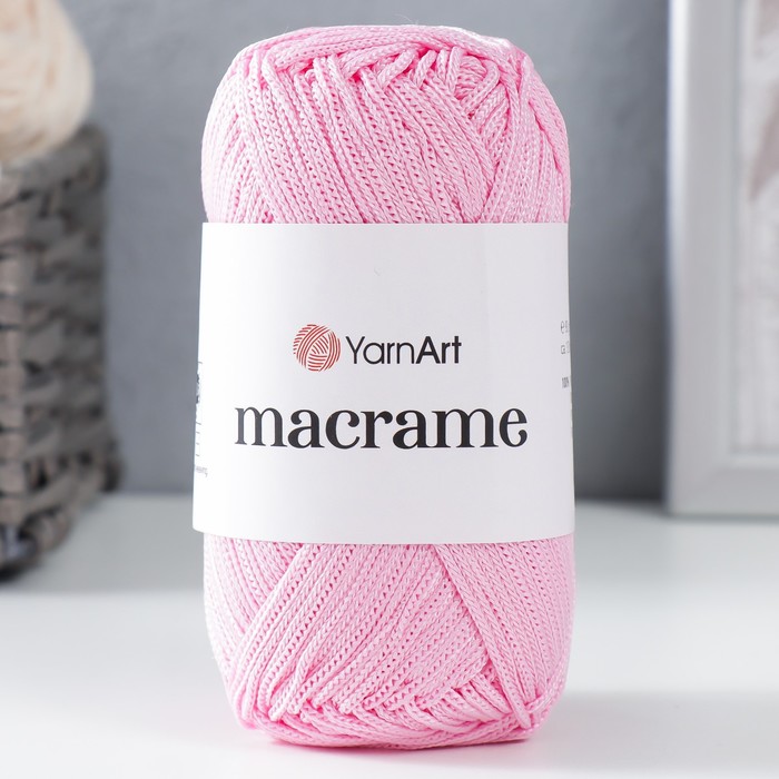 Пряжа "Macrame Макраме" 100% полиэстер 130м/90гр (147 св.розовый)