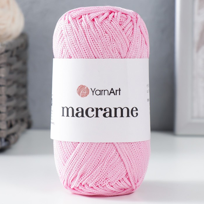 

Пряжа "Macrame Макраме" 100% полиэстер 130м/90гр (147 св.розовый)