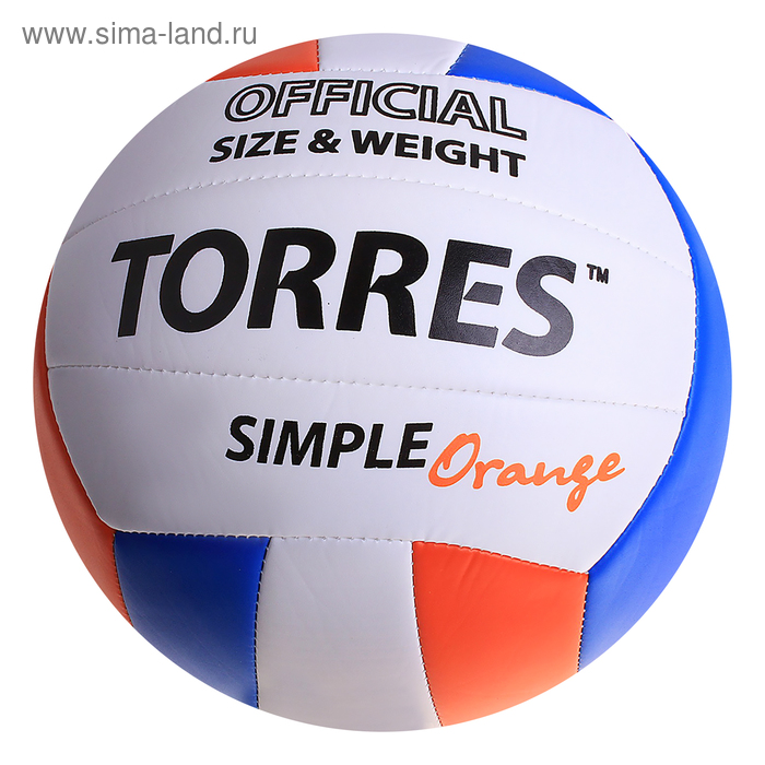 фото Мяч волейбольный torres simple orange, v30125, размер 5, машинная сшивка