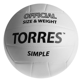 

Мяч волейбольный Torres Simple, V30105, размер 5, машинная сшивка
