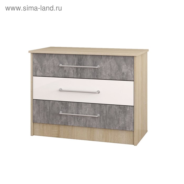 

Комод Колибри Лофт 820x435x780 дуб сонома/ателье светлое/акрил белый