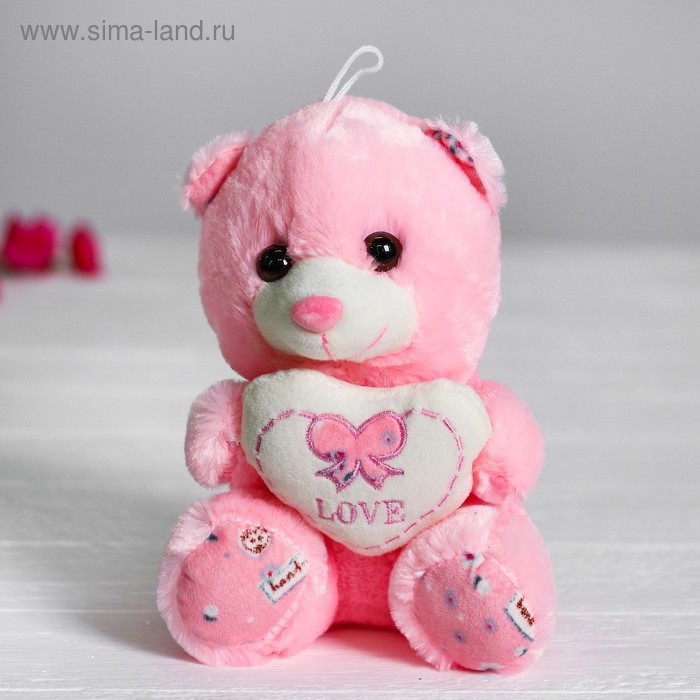 Мягкая игрушка «Медведь с сердцем», цвет розовый мягкая игрушка медведь с сердцем цвет микс