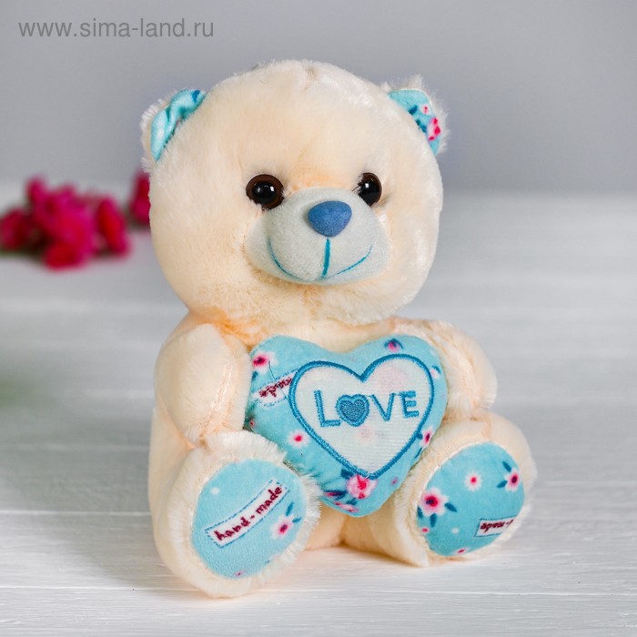 Мягкая игрушка «Мишка с сердцем», цвет голубой мягкая игрушка мишка с сердцем