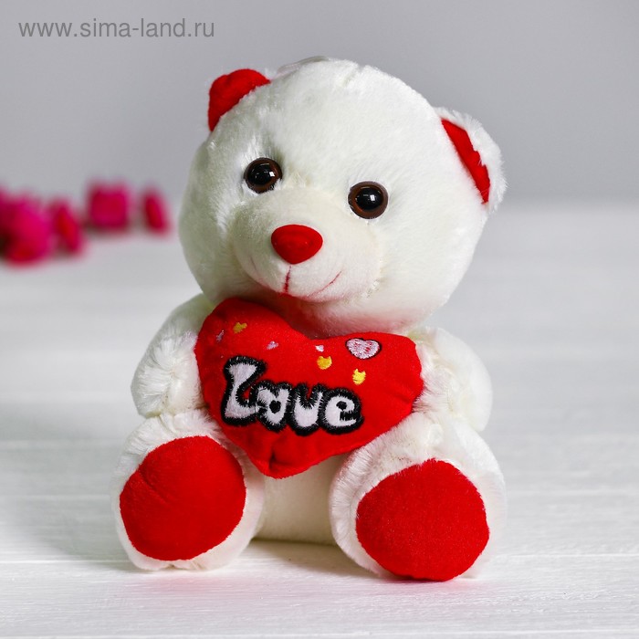 Мягкая игрушка «Мишка с сердцем», цвет красный мягкая игрушка мишка с сердцем озвученный 21 см mp hh r20073 5634715