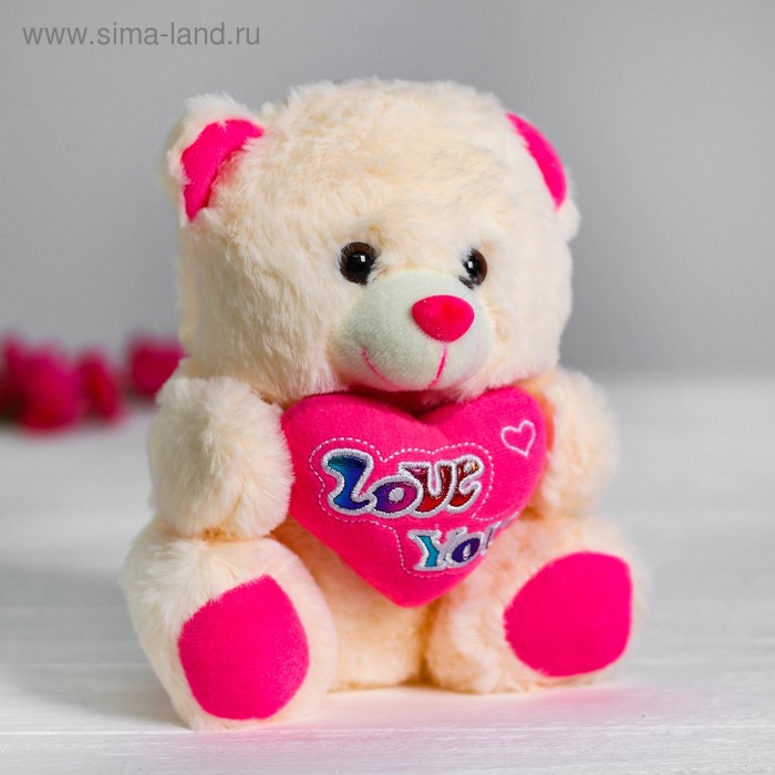 Мягкая игрушка «Медведь с сердцем», цвет розовый мягкая игрушка медведь с сердцем цвет микс