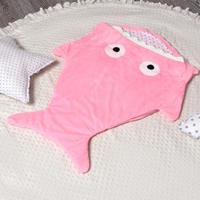 Одеяло (конверт) для детей Крошка Я «Акула» цвет розовый, 48х83 см, чехол полиэстер, подклад хлопок Ош