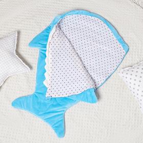 

Одеяло (конверт) для детей Крошка Я "Акула" цв.голубой, 48*83 см, чехол п/э, подклад хл.