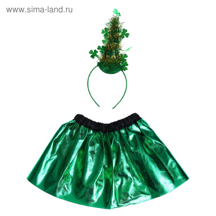 Карнавальный набор «Ёлка», 2 предмета: ободок, юбка однослойная, 3-5 лет