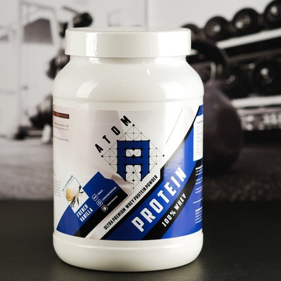 АТОМ, PROTEIN 100% WHEY банка 900 г/  Французская ваниль