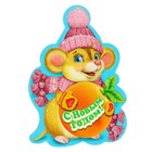 Открытка-шильдик "С Новым Годом!" символ года с апельсином, 5,5 х 8 см