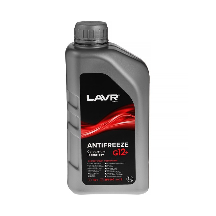 Антифриз ANTIFREEZE LAVR -40 G12+, 1 кг Ln1709 охлаждающая жидкость lavr antifreeze g12 40°с 10 кг
