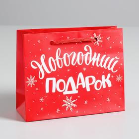 Пакет ламинированный горизонтальный «Новогодний подарок», S 5.5 см х 15 см х 12 см, Новый год