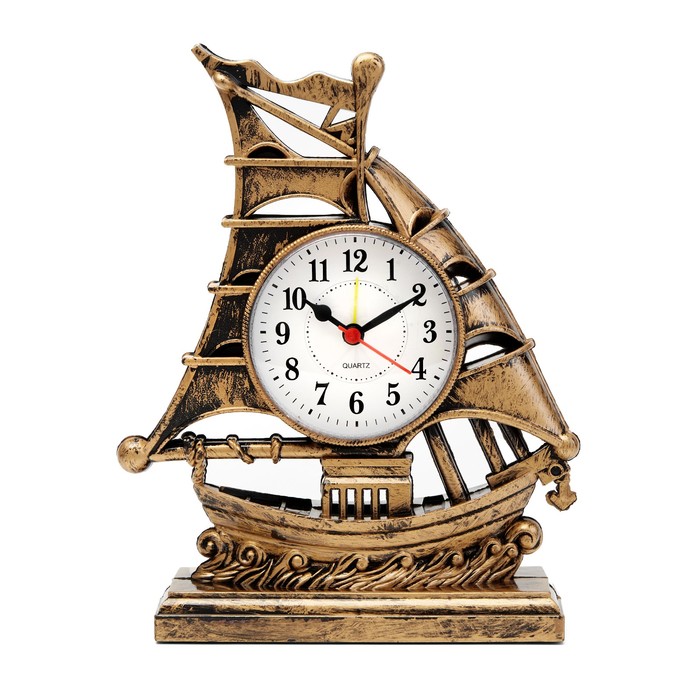 Часы - будильник настольные Клипер, дискретный ход, циферблат d-7.5 см, 17 х 21.5 см