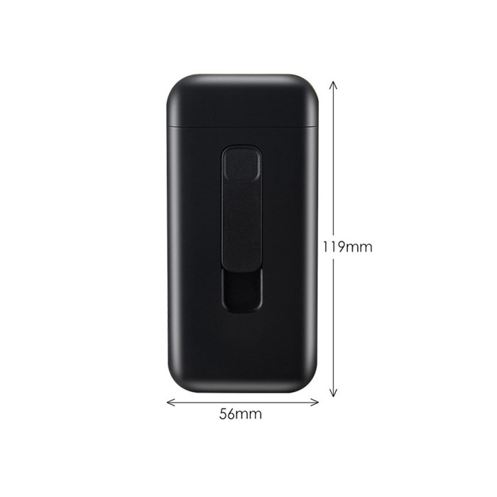 Зажигалка-портсигар электронная Сиера, спираль, USB, 11.5 х 5.4 см, черная