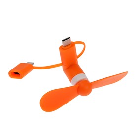 

Вентилятор 3 в 1 LuazON LTF-02, разъем microUSB, Lightning, Type-C, оранжевый