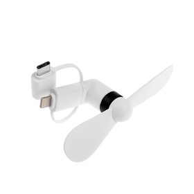 

Вентилятор 3 в 1 LuazON LOF-09, разъём microUSB, Lightning, Type-C, белый