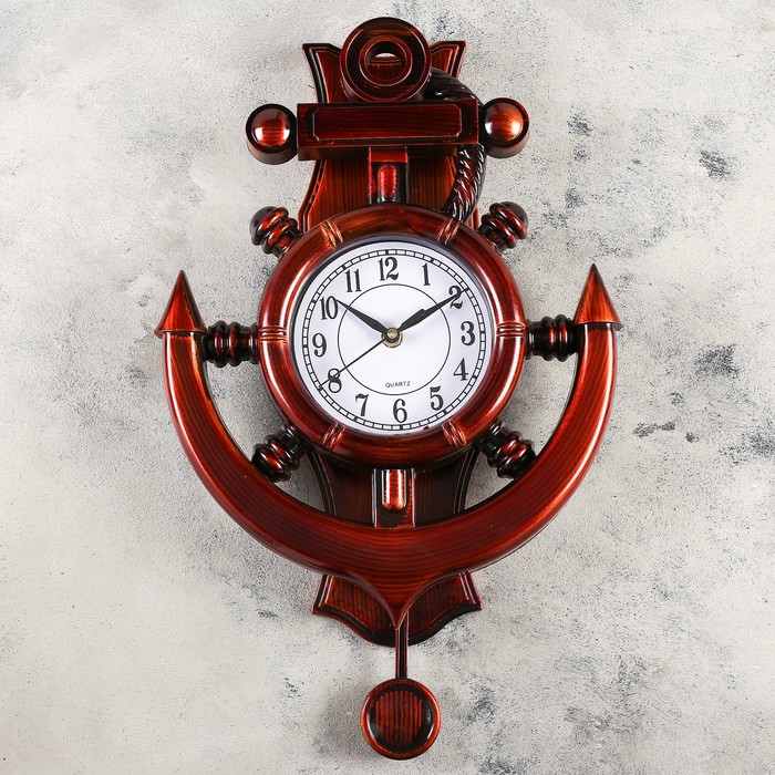 Часы настенные, серия: Море, "Каракка", с маятником, дискретный ход, 29 х 39 см