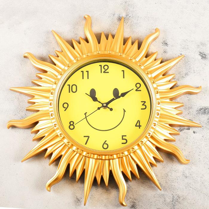 Детские настенные часы Солнце, дискретный ход, d-44.5 см часы наручные детские единорожки дискретный ход ремешок 10 5 7 5 х 3 см d 2 5 см микс
