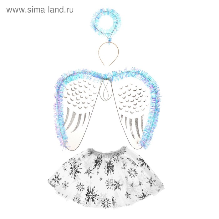 Карнавальный набор «Снежинка», 3 предмета: ободок, крылья, юбка