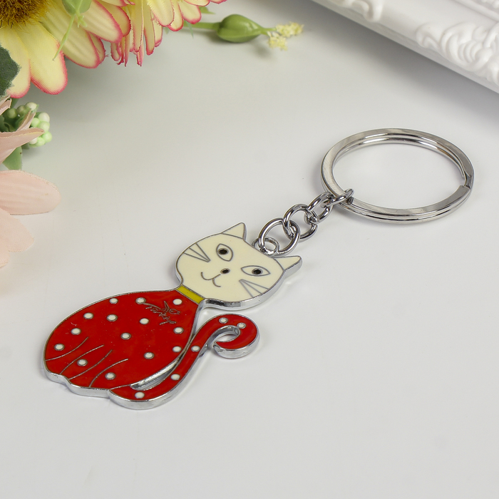 Брелок металл "Кошка" МИКС