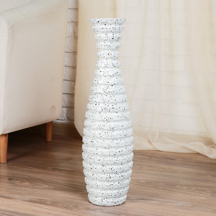 Ваза керамика напольная Астория 12х60 см, белый ваза керамика напольная алан 9х58 см микс белый чёрный