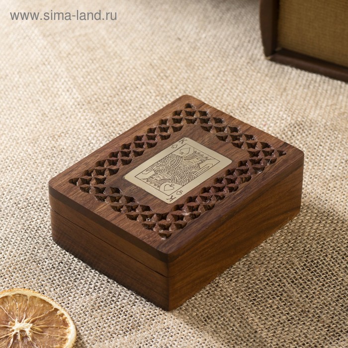 

Настольная игра "Колода карт в шкатулке" резная дерево 12х9х4 см