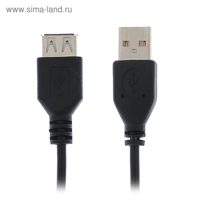 Кабель-удлинитель Гарнизон GCC-USB2-AMAF-1.8M, USB2.0, A(m)-A(f), 1.8 м, черный