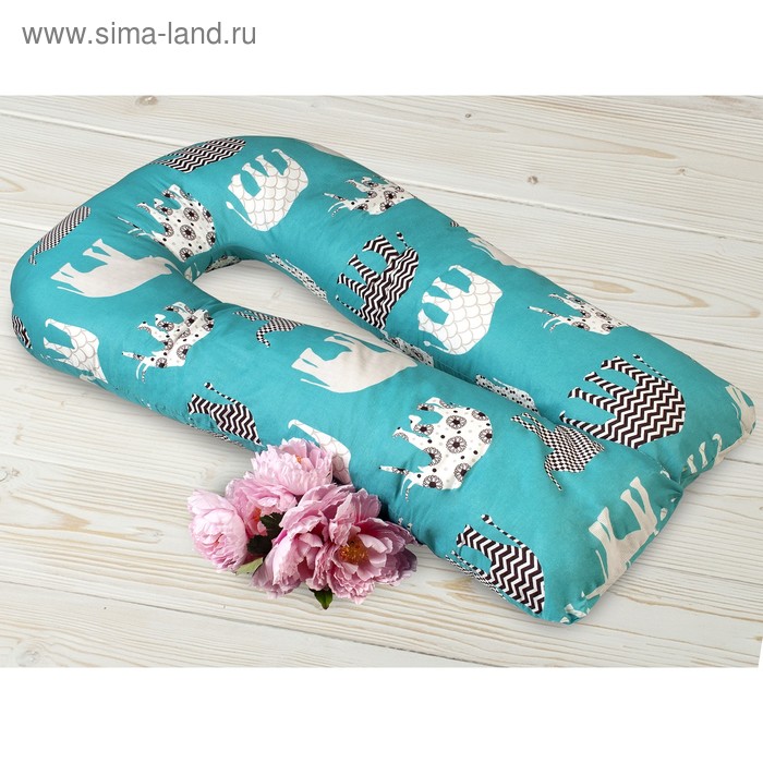фото Наволочка на подушку для беременных, размер 35 × 340 см, принт слоники amarobaby