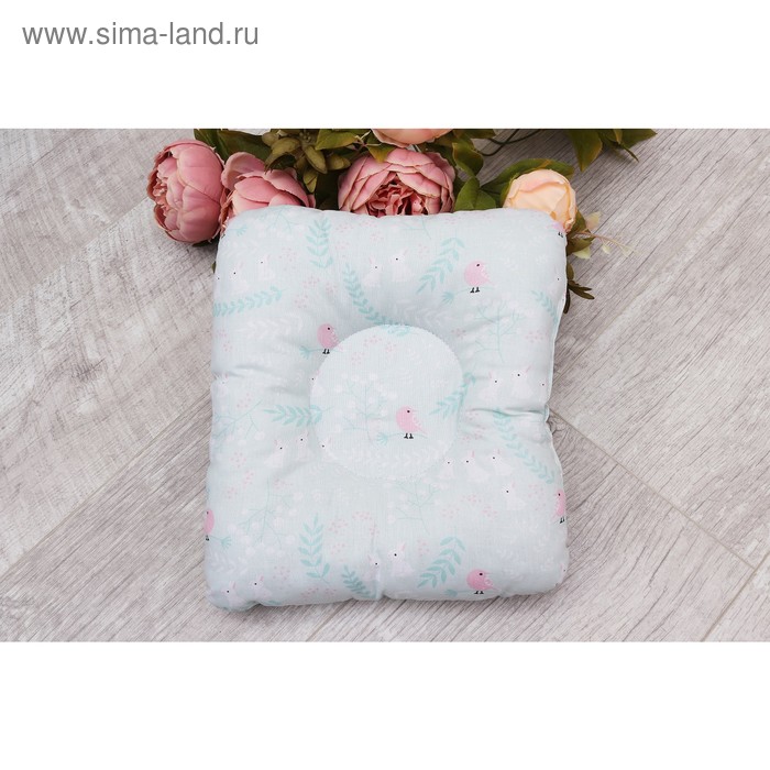Подушка для кормления и сна Baby joy, размер 24 х 26 см, принт полянка