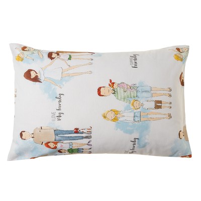 Наволочка 50*70 Этель " Счастливая семья", бязь, 125 гр/м2,100% хлопок