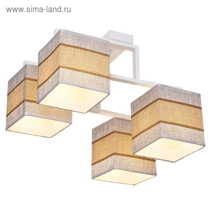 

Люстра ЭкономСвет 1026152/4 4хE27, 60W белый/коричневый/серый 42х35х30 см