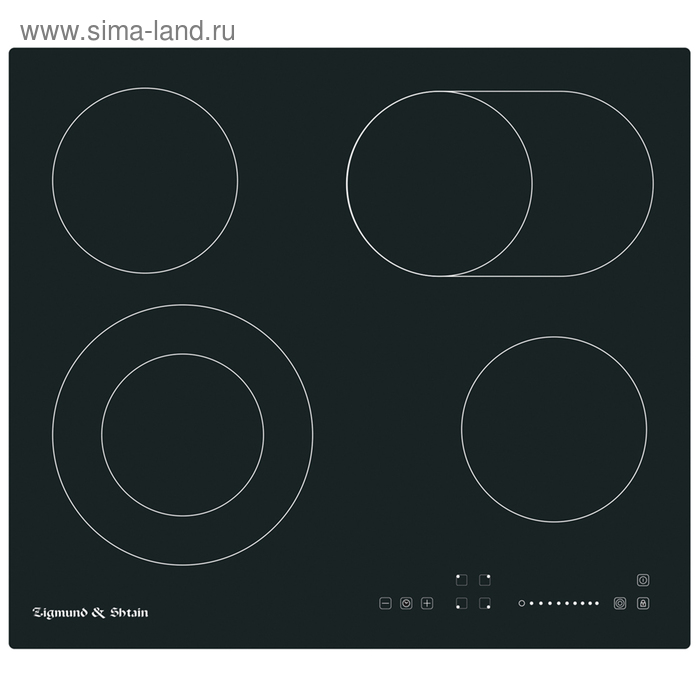 Варочная поверхность Zigmund & Shtain CN 36.6 B, электрическая, 4 конфорки, сенсор, чёрная