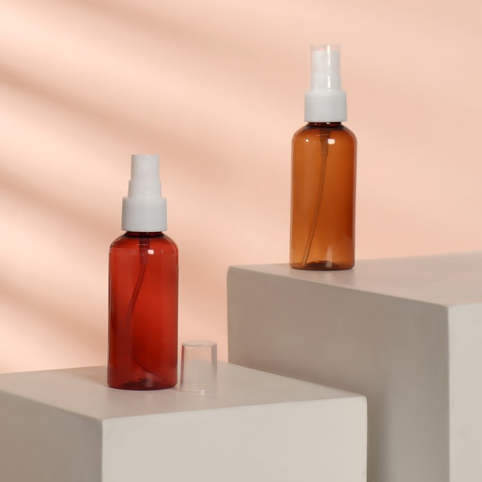 

Бутылочка для хранения, с распылителем, 60 мл, цвет коричневый/белый