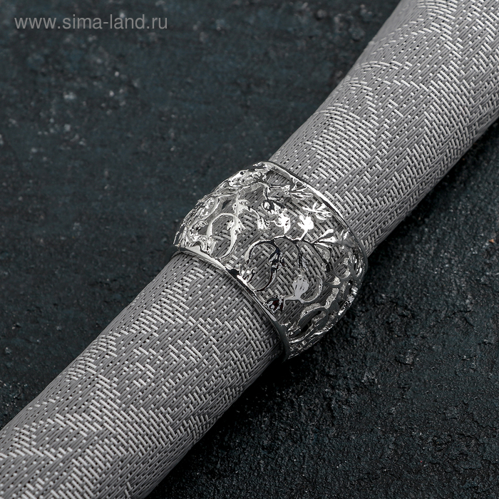 Кольцо для салфеток «Виноград. Серебро», 4×3 см, цвет серебряный