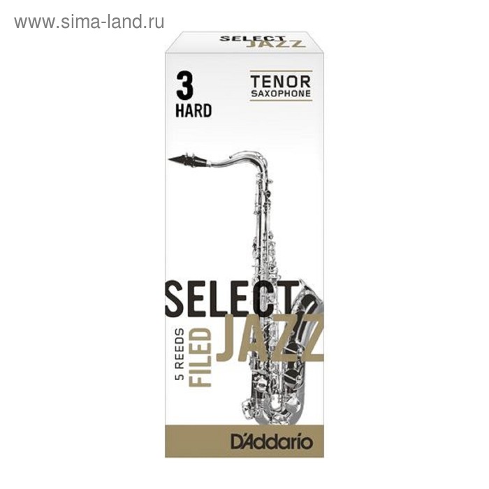 цена Трости Rico RSF05TSX3H Select Jazz для саксофона тенор, размер 3, жесткие (Hard), 5шт