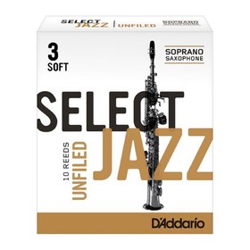 

Трости Rico RRS10SSX3S Select Jazz Unfiled для саксофона сопрано, размер 3 (Soft), 10шт,