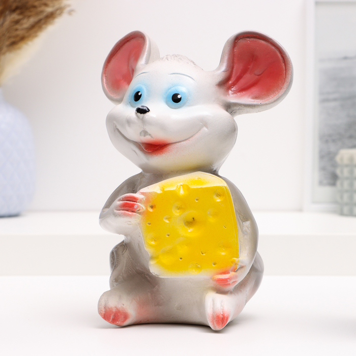 Копилка Мышь с сыром средняя, 11х15х19см